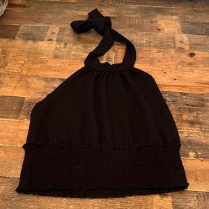 Open Back Black Halter Top